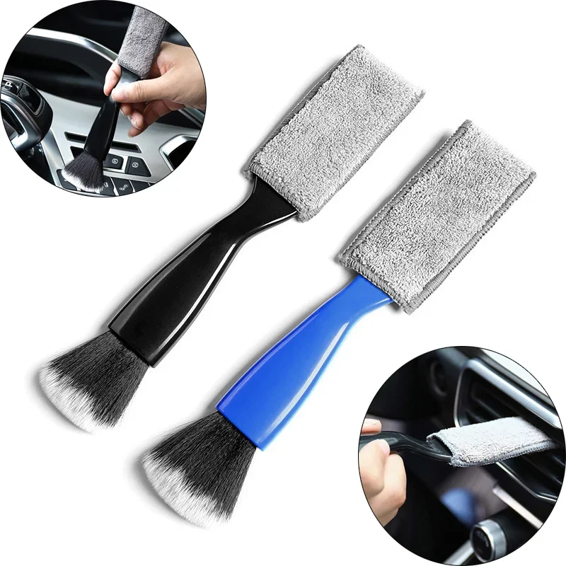 Car Cleaning Brush - 両面プラスチックカーブラシ、エアコンコンセント、ダートクリーナー、ダスター、クリーニングツール