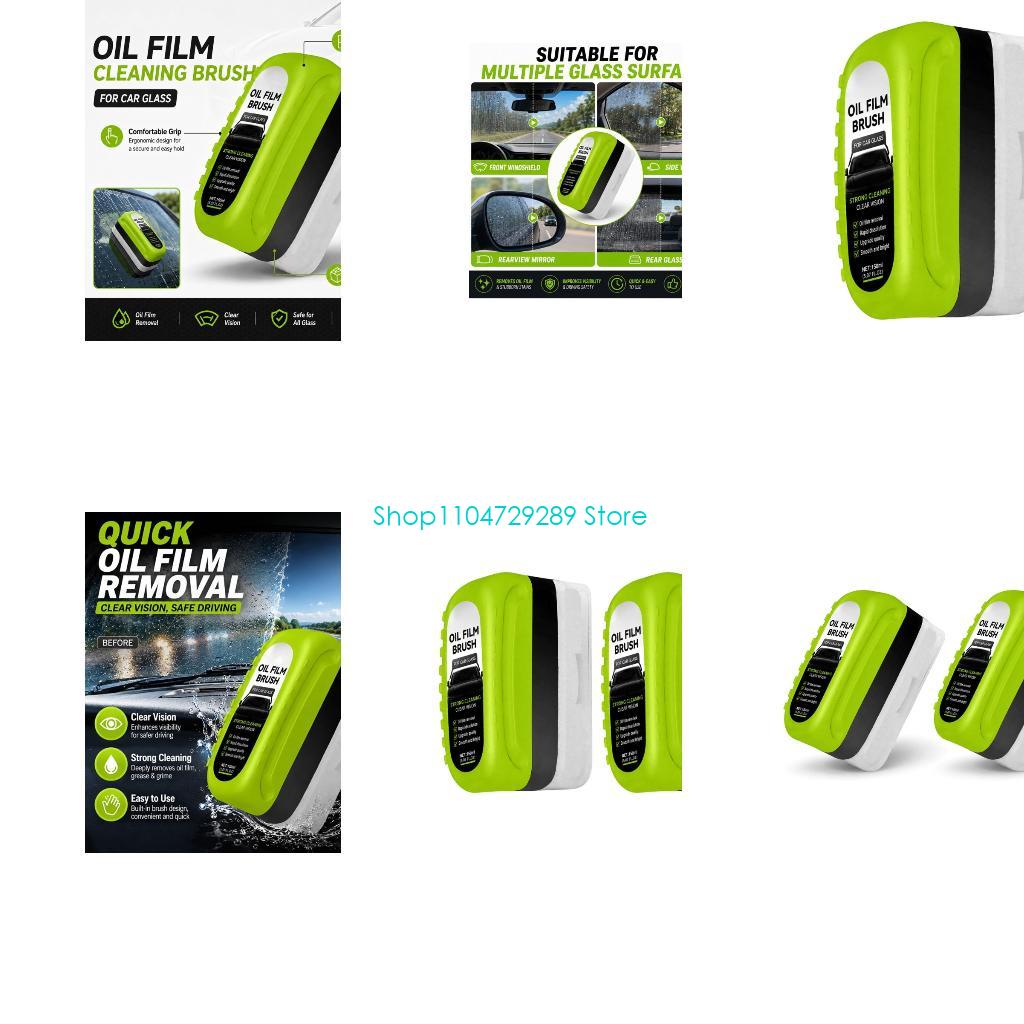 Car Cleaning Brush - D8KE 車両フロントガラス ガラス クリーニング ブラシ、一体型クリーナー、曇り除去およびロード フィルム用ファイバー